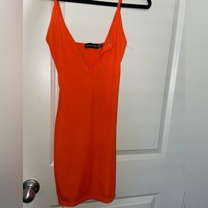 Orange bodycon dress